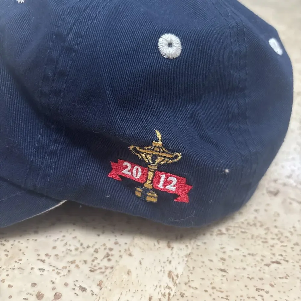 Medinah Country Club Ryder Cup 2012 Navy Golf Baseball Cap 100% Cotton - Picture 2 of 8